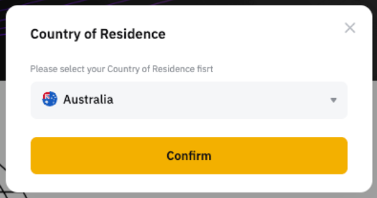 Official Bybit screenshot showing Country of Residence